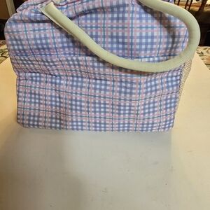 Unk Plaid Food Storage Bag in Blue and Pink